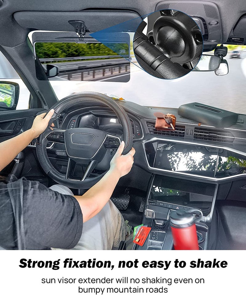 JOYTUTUS Sun Visor for Car  2 Pack Polarized Sun Visor Extender Universal Anti-Glare Easy to Install  UV400 Car Visor Extension Protect from Glare/UV Ray/Stray Light - Image 4